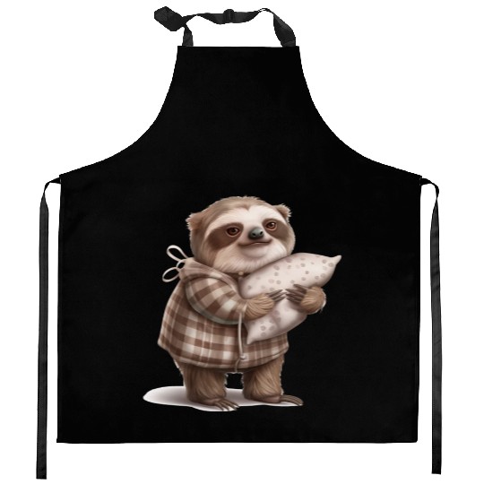 Sloth in Robes: Relaxation Mode On Kitchen Aprons