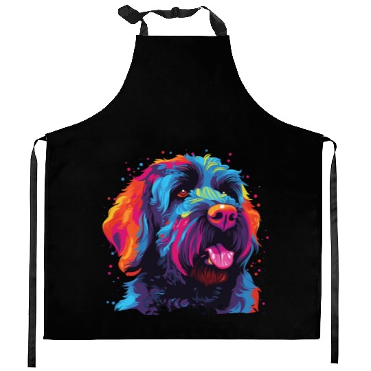 Colorful Russian Black Terrier Kitchen Aprons