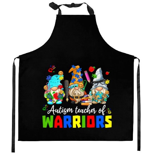 Autism Teacher Warriors Autism Autism Gnome Gift Kitchen Aprons