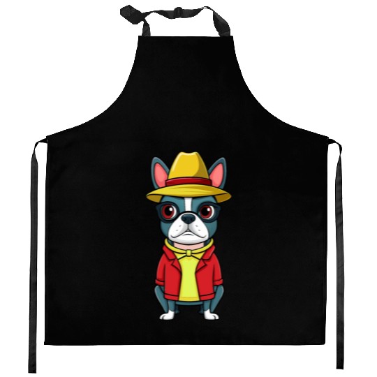 Boston Terrier Mom Stickerscar Smooshfaceunited Kitchen Aprons