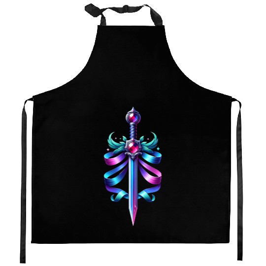 Colorful Crystal Sword Kitchen Aprons