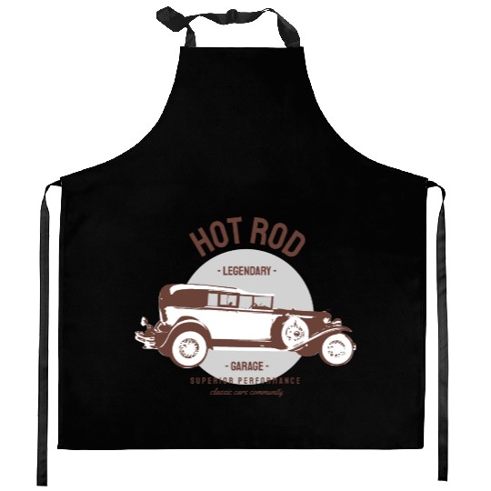 Hot rod legendary, classic car Kitchen Aprons