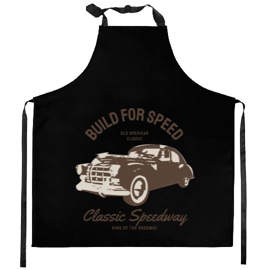Build for speed, classic speedway Kitchen Aprons