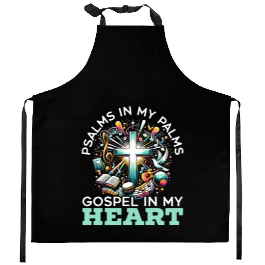 Gospel Music Religious Bible Scripture Christian Kitchen Aprons