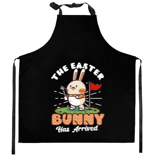 Golf Easter Easter Bunny Has Arrived Kitchen Aprons
