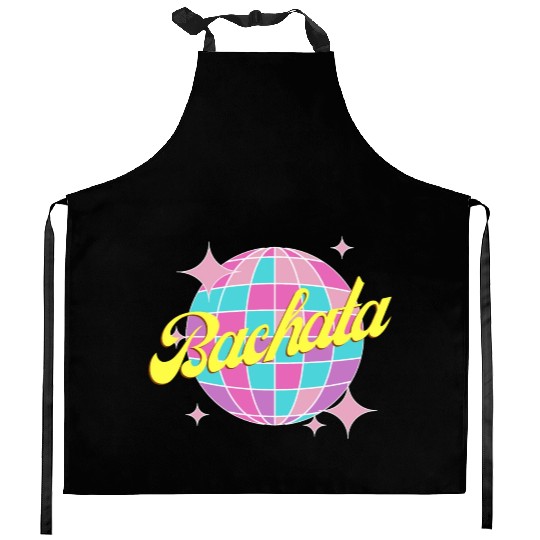 Bachata dance neon color disco ball Kitchen Aprons