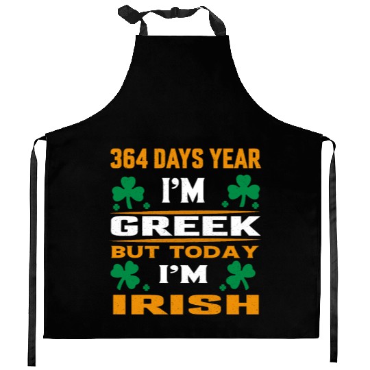 Greek Today, Irish St. Paddy's Kitchen Aprons