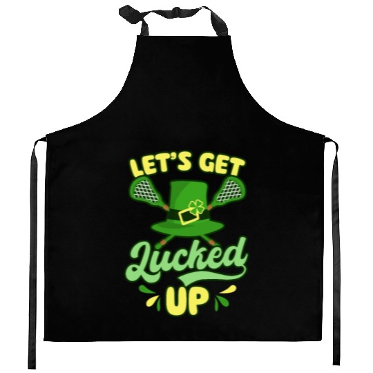 Lacrosse St. Patricks Day Get Lucked Up Kitchen Aprons