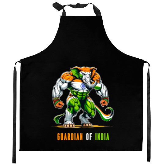 India elephant national flag design Kitchen Aprons