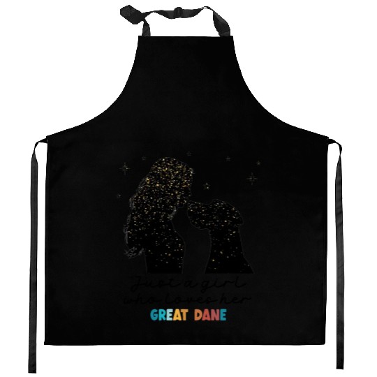 Just a girl who loves her great dane Kitchen Aprons