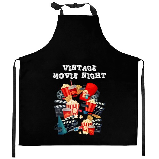 Popcorn Vintage Movie Night Kitchen Aprons