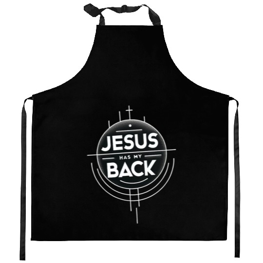 Jesus Has My Back 19 Kitchen Aprons