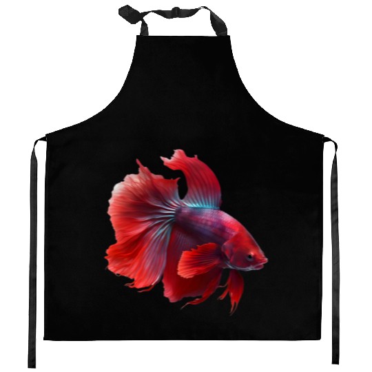 Siamese fighting fish red betta fish Kitchen Aprons