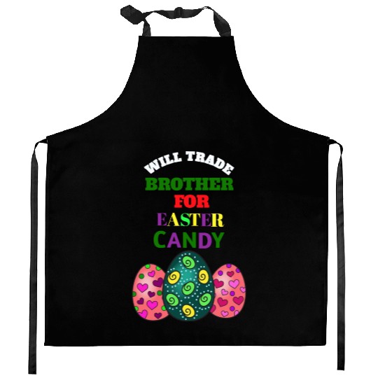 Will Trade brother for Easter Candy Eggs Kids Boys Kitchen Aprons