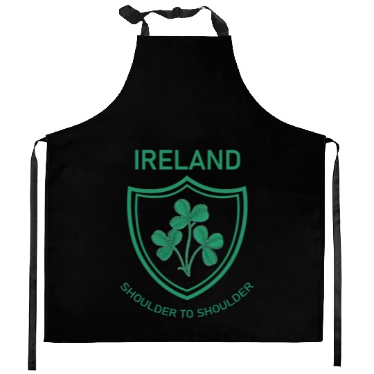 Irish Rugby Crest - Ireland Shoulder to Shoulder Kitchen Aprons