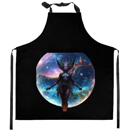 Guardian of Galaxy in her hidden crystal world Kitchen Aprons