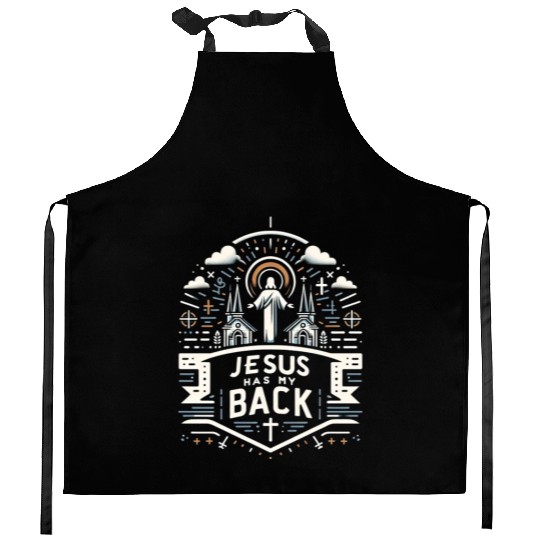 Jesus Has My Back 28 Kitchen Aprons