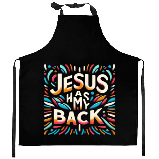 Jesus Has My Back 29 Kitchen Aprons