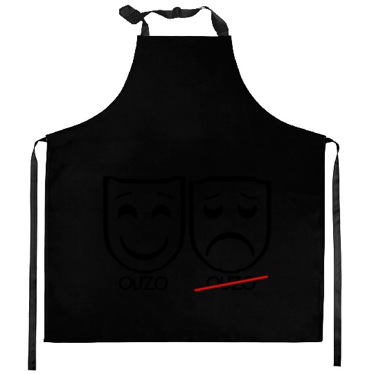 Funny Sad Masks Ouzo Funny Gifts Kitchen Aprons