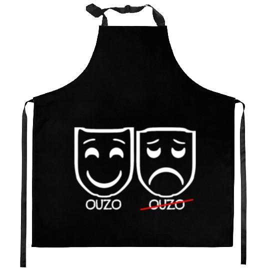 Funny Sad Masks Ouzo Funny Gifts Kitchen Aprons