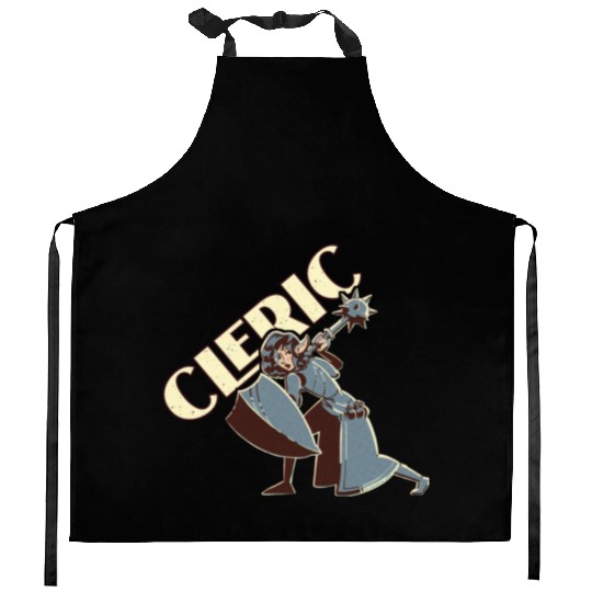 Retro Elf Cleric Kitchen Aprons