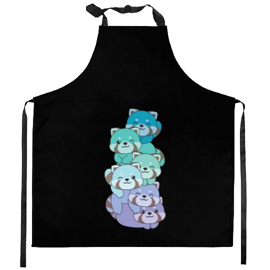Neptunic Flag Pride Lgbtq Cute RedPanda Pile Kitchen Aprons