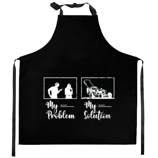 Mower My Problem My Solution Pictogram Mom Dad Kitchen Aprons