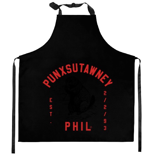 Punxsutawney Phil Groundhog Day Kitchen Aprons