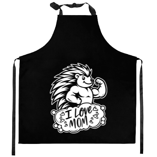 Porcupine I Love Mom Kitchen Aprons
