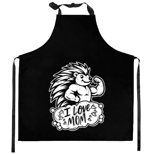 Porcupine I Love Mom Kitchen Aprons