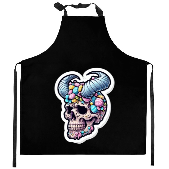 Sweet Reverence: Easter Sugar Skull Kitchen Aprons