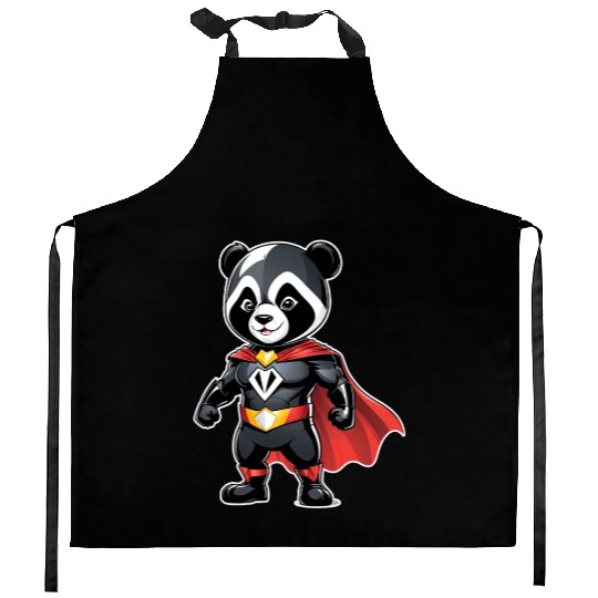 nice cute little superhero animal 6 Kitchen Aprons