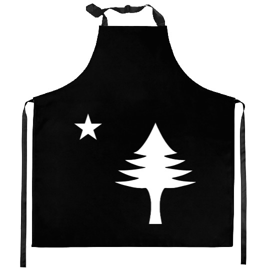Pine tree and star 1901 flag of Maine State Kitchen Aprons