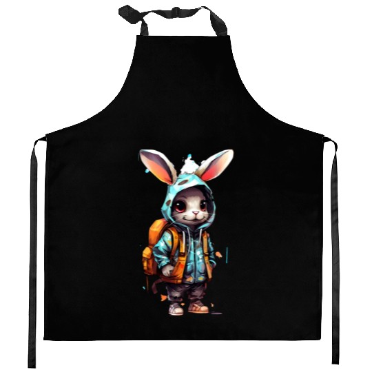 Cute Rabbit Cartoon Kitchen Aprons
