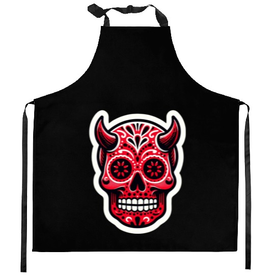 Adventurous Spirit: Daredevil Sugar Skull Kitchen Aprons