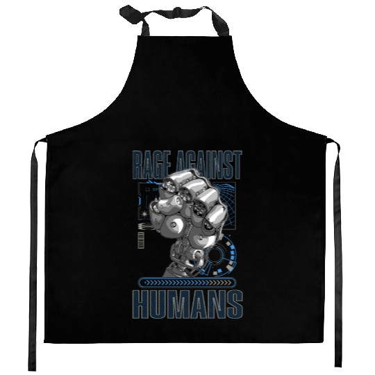 Rage Against Humans Robotics Engineer Programmer Kitchen Aprons