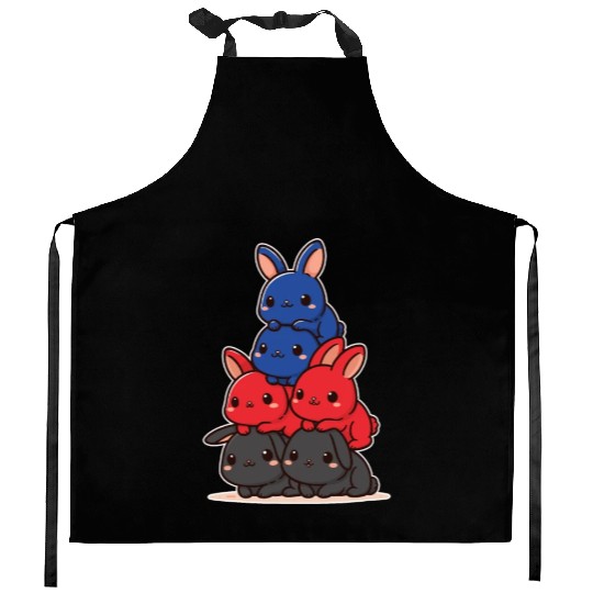 Bunnies Polyam Flag Pride Month Cute Bunnies Kitchen Aprons