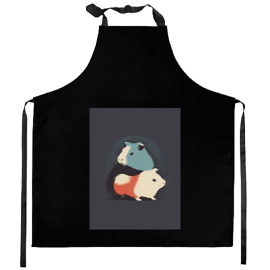 Guinea Pig 1 - Japanese Retro Art Kitchen Aprons
