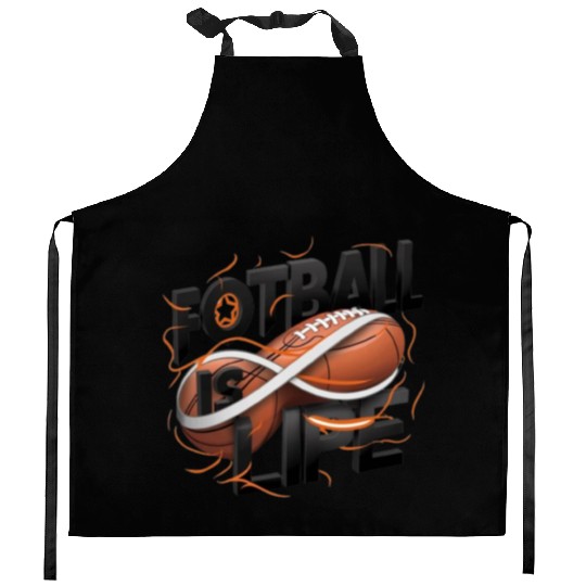 "Eternal Passion: Football is Life" Kitchen Aprons