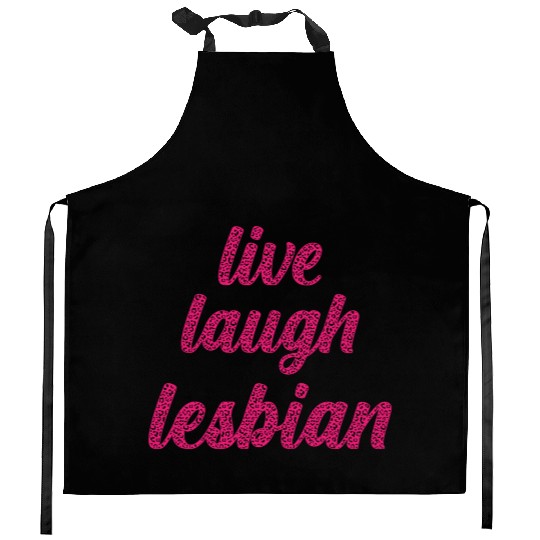 Live Laugh Lesbian - Leopard Themed LGBTQIA+ Kitchen Aprons