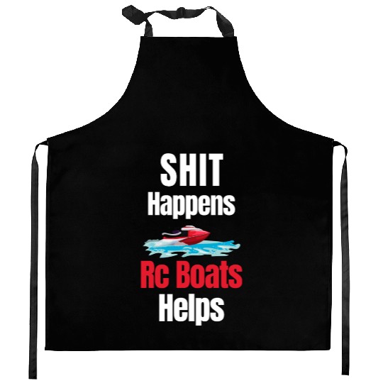 Shit Happens RC Boats Helps Captain Airboat Kitchen Aprons