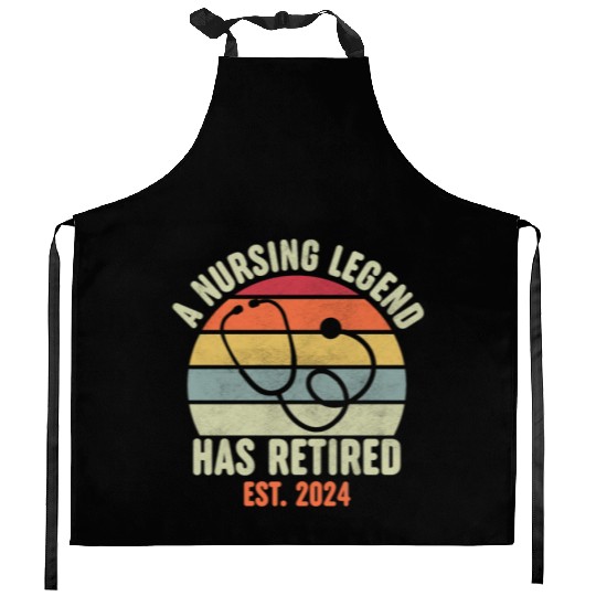 Retired Nurse 2024 Kitchen Aprons, Funny Retired Nurse