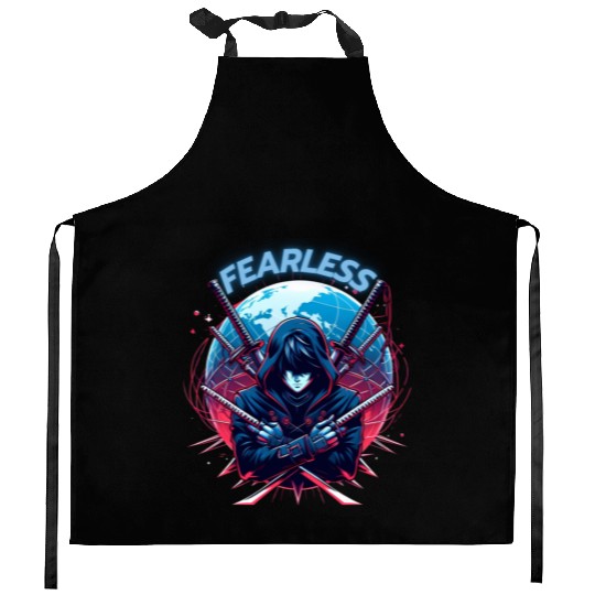 fearless assasin Kitchen Aprons