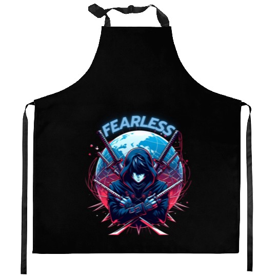 fearless assasin Kitchen Aprons