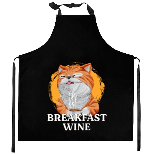 Breakfast Wine Coffee Lover Wine Lover Caffeine Ch Kitchen Aprons