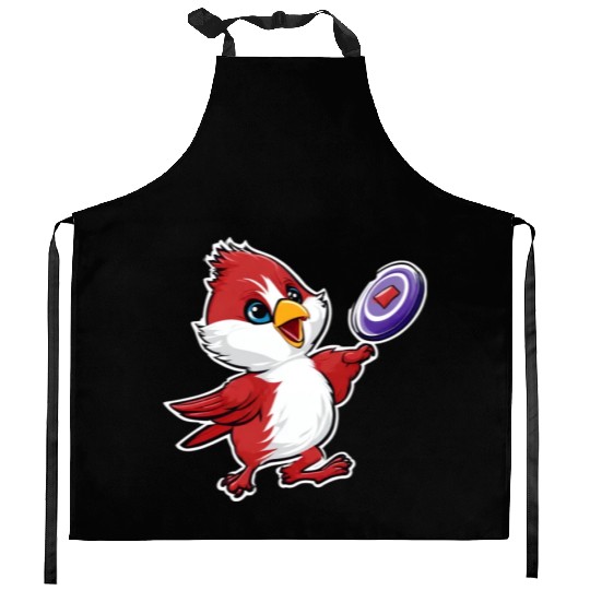 Cardinal Frisbee Fun: Vibrant Cardinal Design for Kitchen Aprons