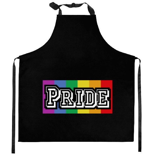 PRIDE w/ Vertical Rainbow Kitchen Aprons