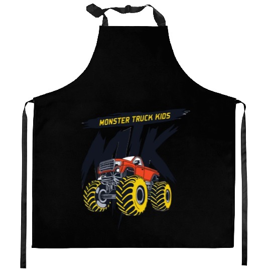 monster trucks kids Kitchen Aprons