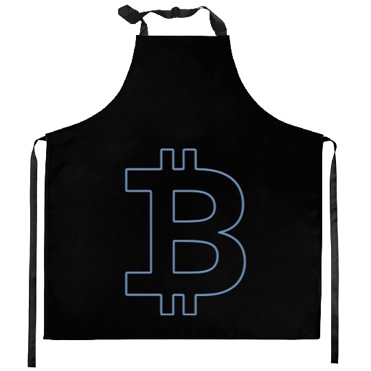 Bitcoin Silhouette Pocket Currency Store Kitchen Aprons