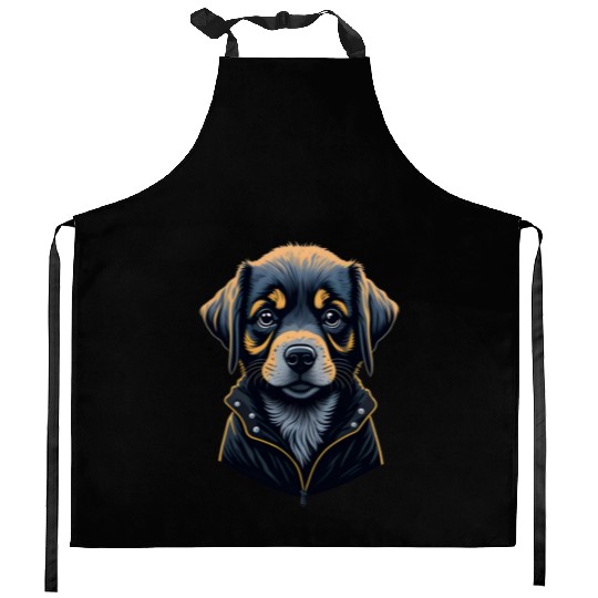sad dog Kitchen Aprons